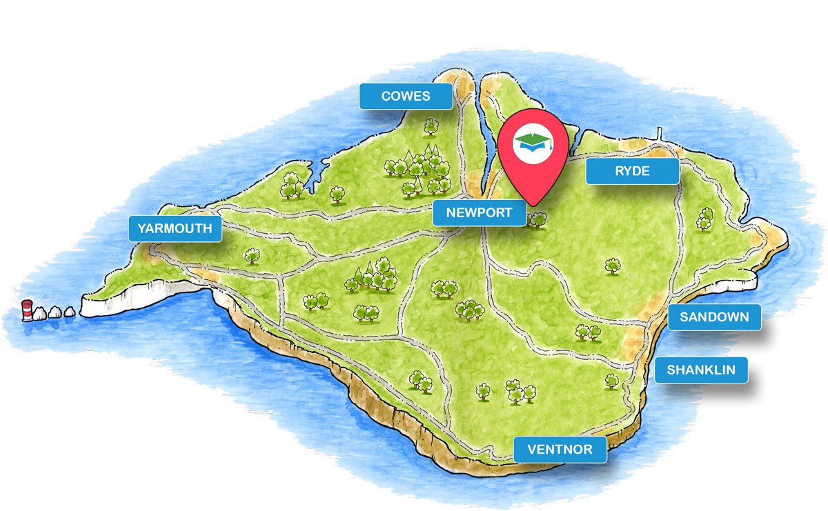School trip Isle of Wight location map for Monkey Haven